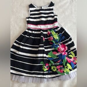 Striped Floral Kids Dress
